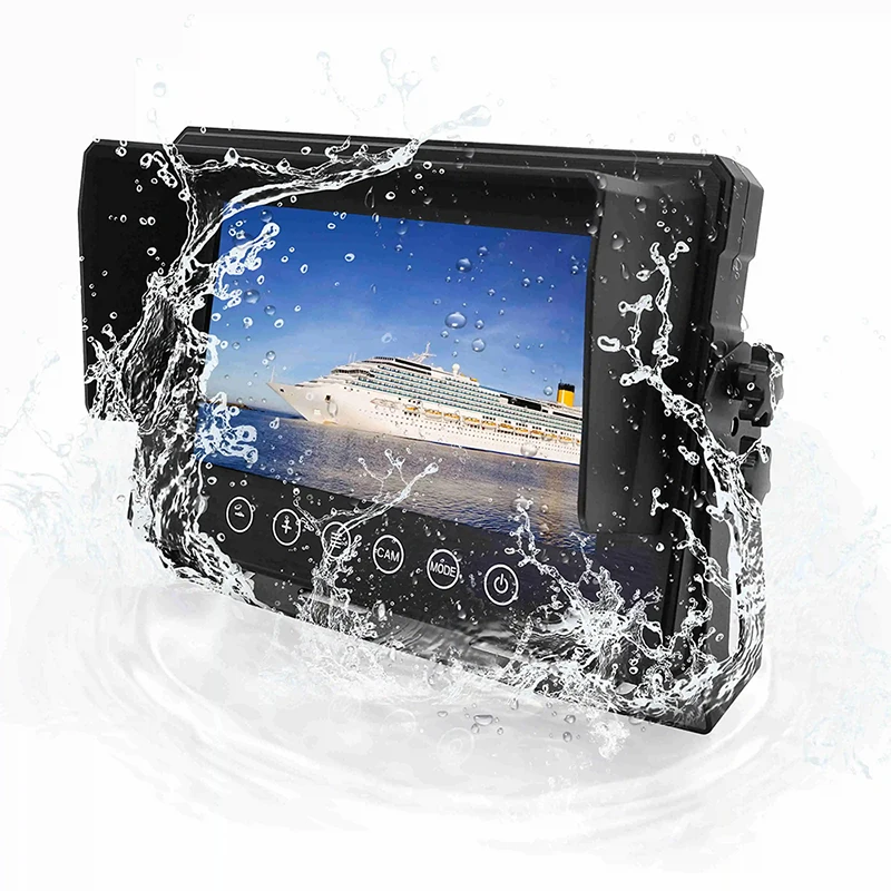 Factory direct 7 Inch Waterproof Portable Monitor Lcd Touch bottom Monitor With waterproof Housing on stock camera car monitor