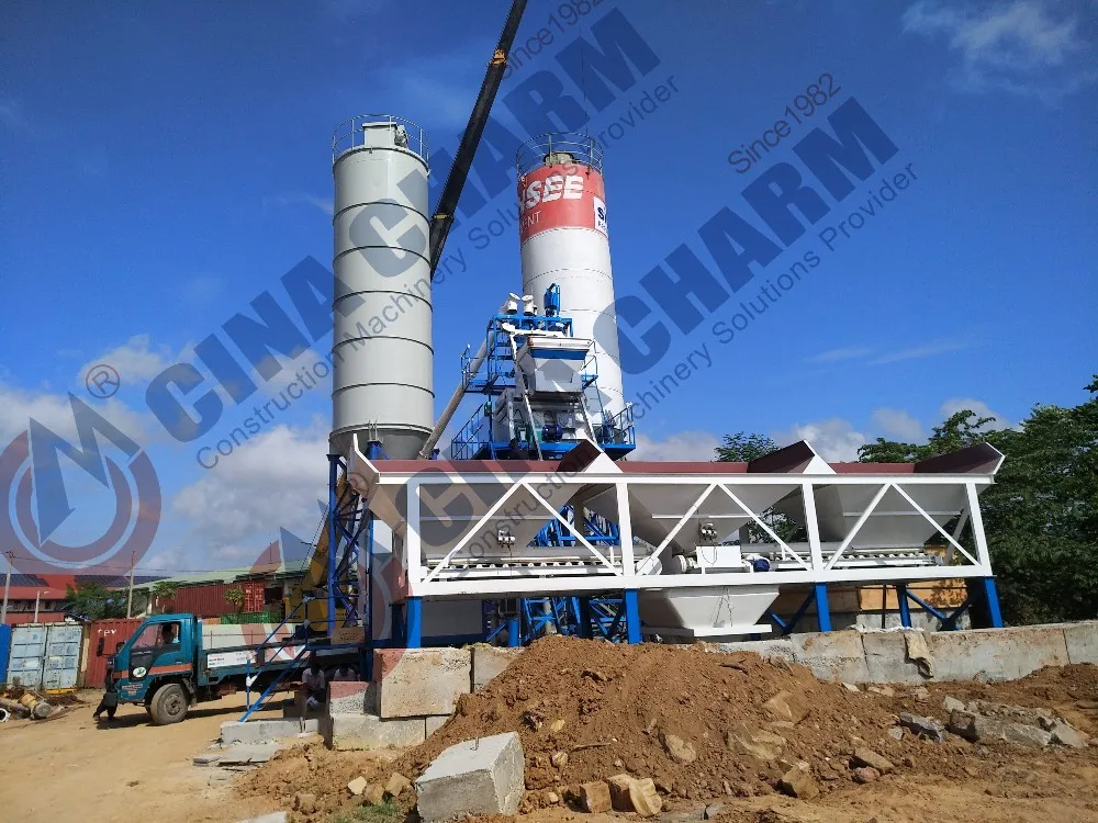 High quality HZS50 Fully-Automatic Concrete Mixing Plant with CE certification