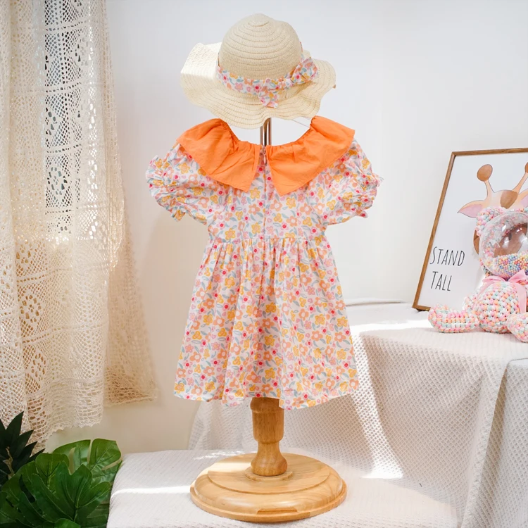 Summer new design dress for kids hot selling toddler girls dresses 100% cotton girl dress