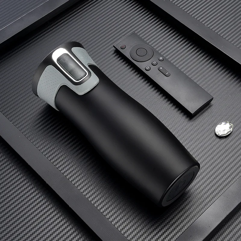 high quality silver stainless steel auto seal tea tumbler with lid China