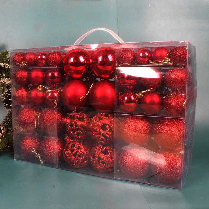 100pcs 3 4 6cm Christmas Tree Balls Ornaments Set Xmas Decorative Baubles Party Decoration Christmas Balls Ornaments