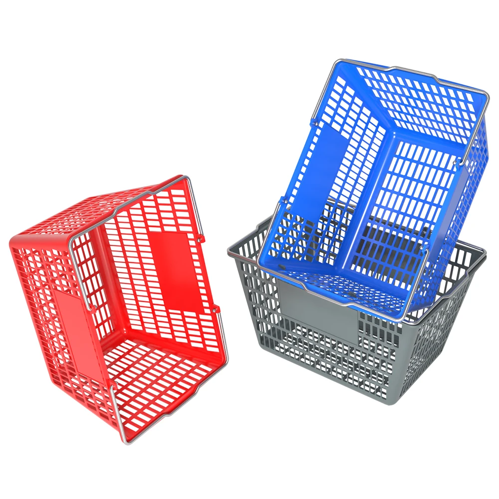 supermarket basket plastic basket with handle