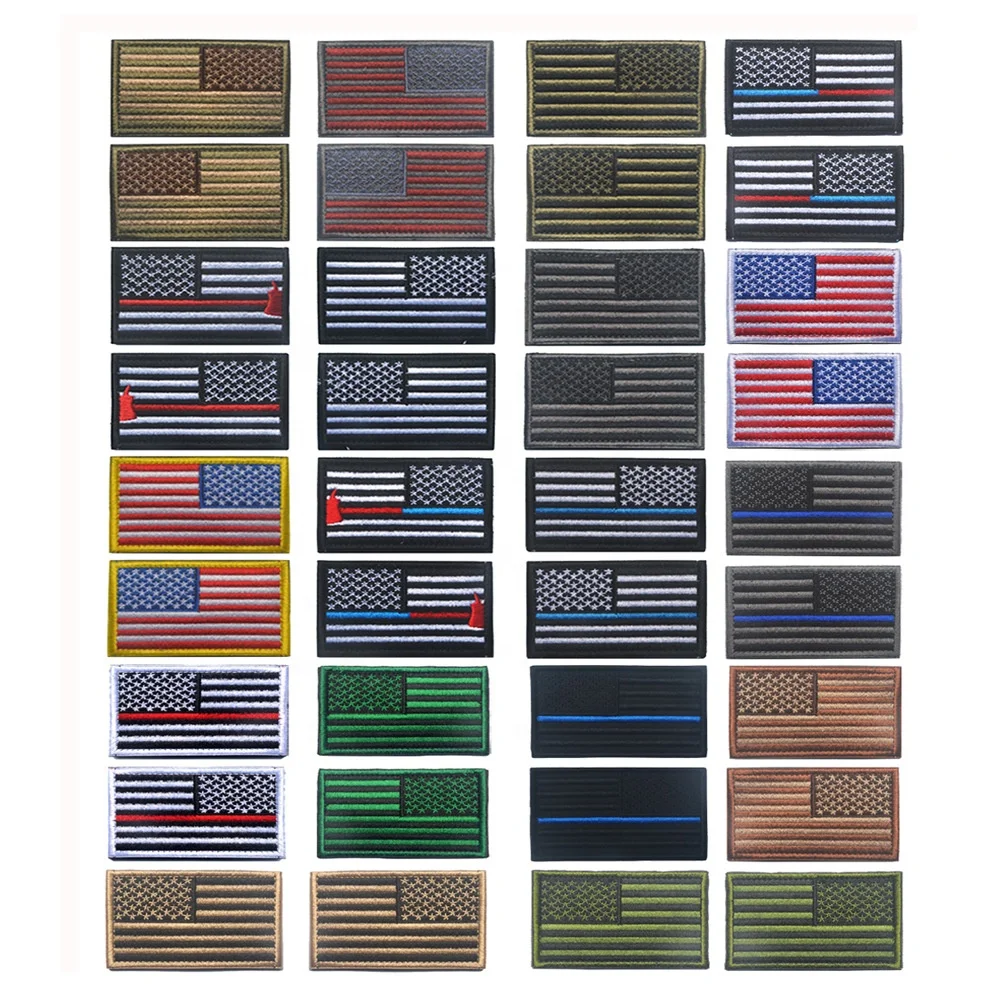 American USA flag embroidery cloth sticker Backpack flag embroidered decorative stickers Rough patch