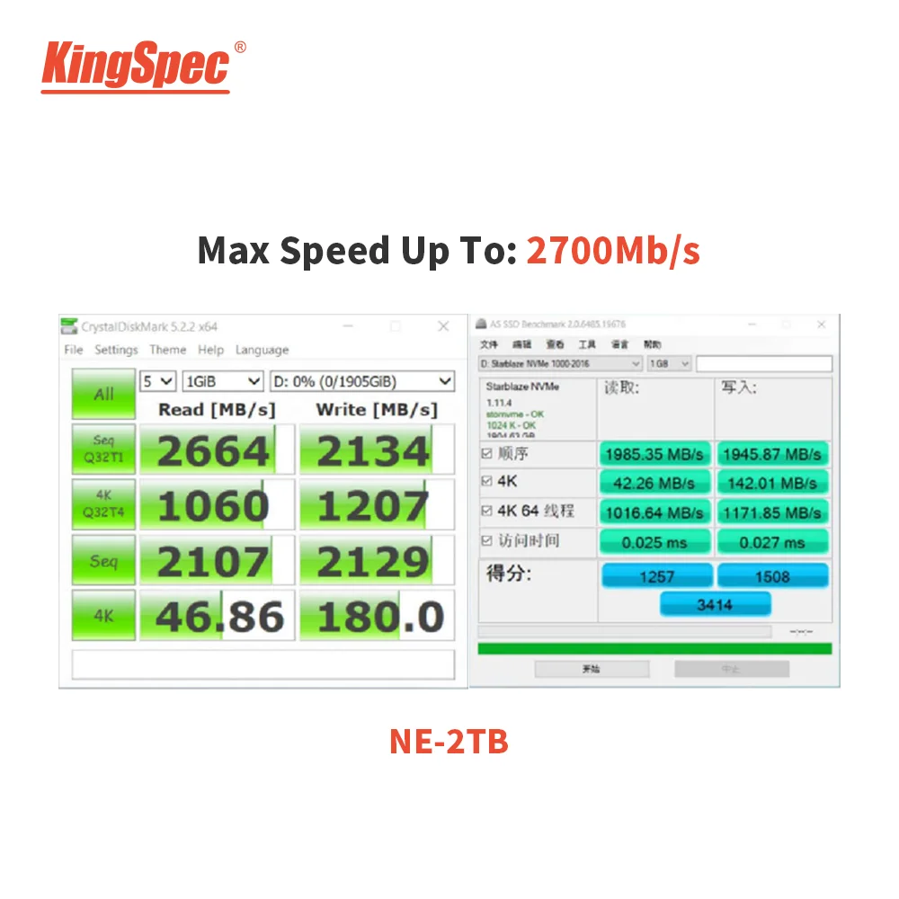 Kingspec НОВЫЙ продукт M.2 NVMe PCIe 2 ТБ ssd для ноутбука