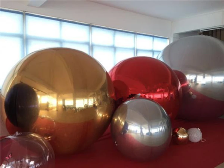 Hanging inflatable mirror ball mirror balloon giant mirror sphere for decoration sealed gold silver ball big shiny ball