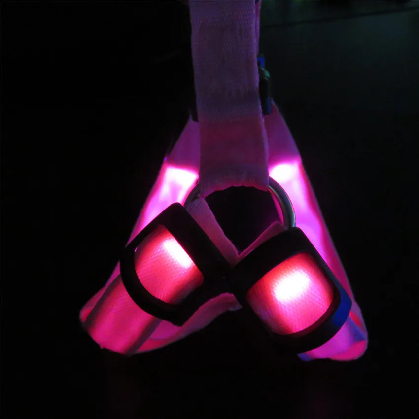 LED Light Up Dog Harness No-Pull Pet Harness Adjustable Outdoor Pet Luminous Vest for Dogs Easy Control for Small Medium Large