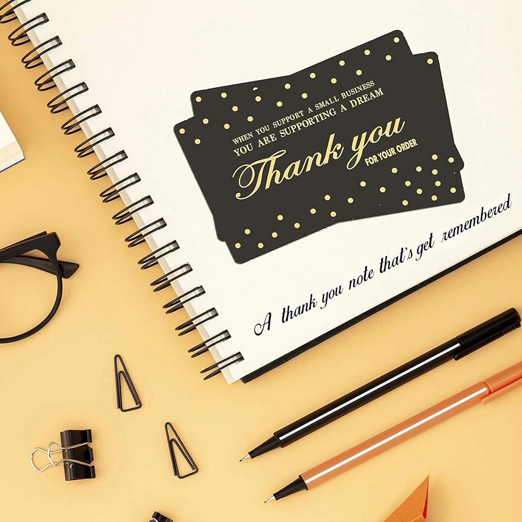 Матовый черный бизнес благодарит вводную информационную печать настраиваемая открытка поздравительная визитная карточка бумага