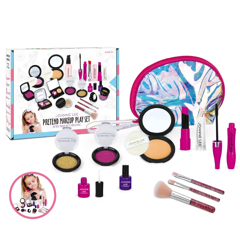 Детская косметика для девочек, набор игрушек, нетоксичный и легко моющийся макияж