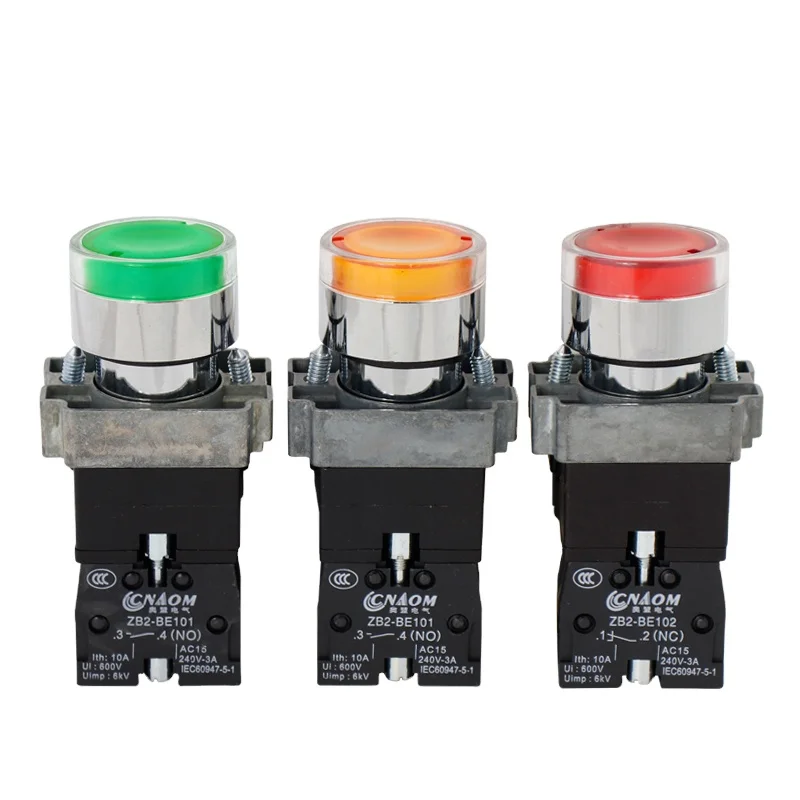 Wholesale low price Flat head button with light silver contact high sensitivity push button Switch