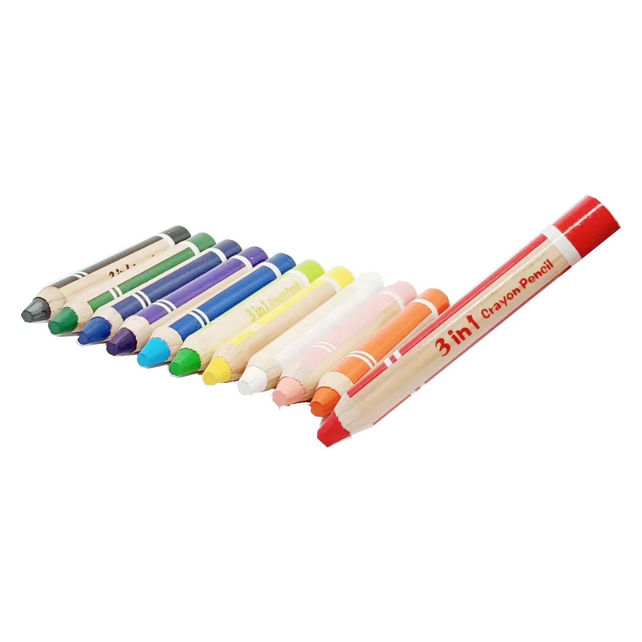 Pastel Water Soluble Marker 3 in 1 Jumbo Lead Color Pencil Set 3.5 Inch 12 Pcs Big Pencil For Kids
