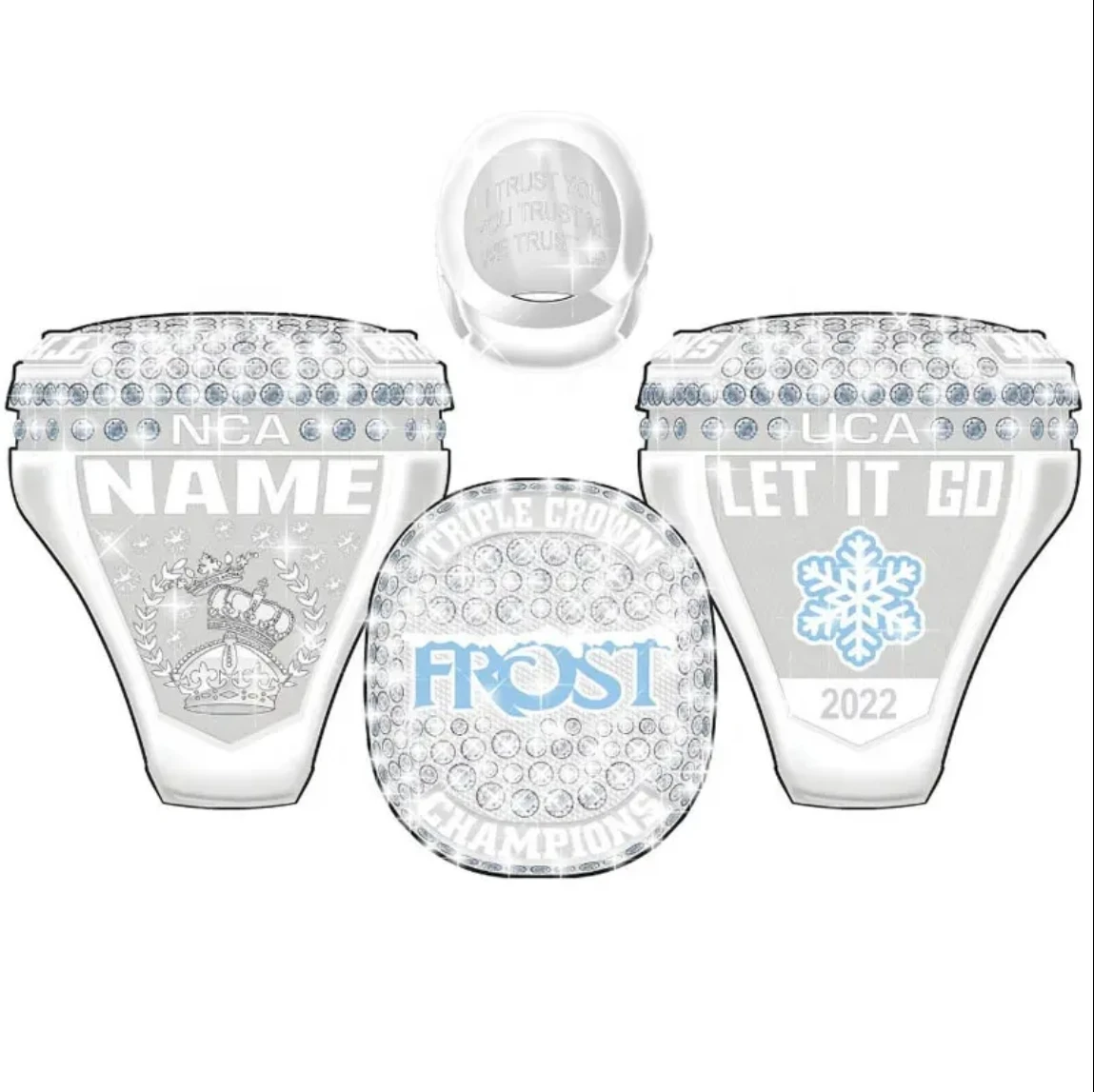 Cheap customized name and logo team winter christmas day championship rings for men women youth