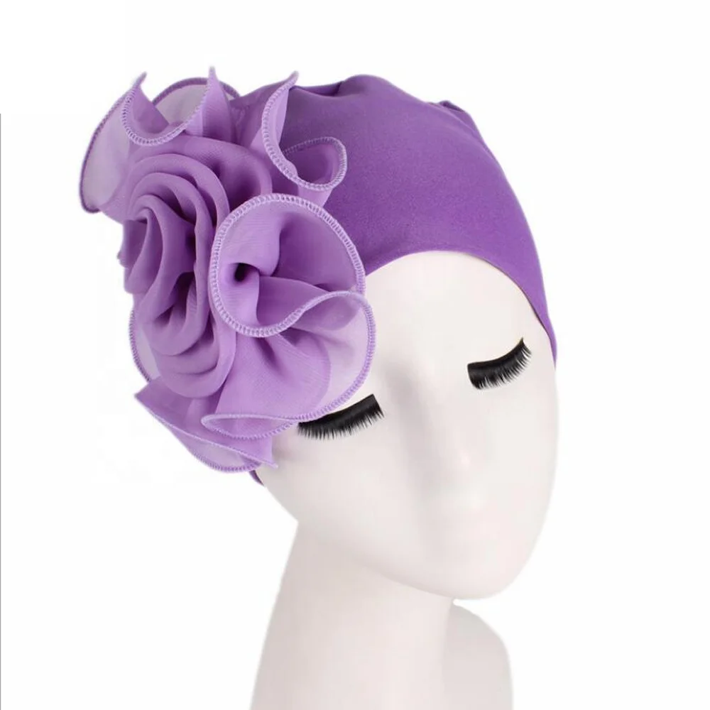 Women Flower Elastic Turban Beanie Head Wrap Chemo Cap Hat