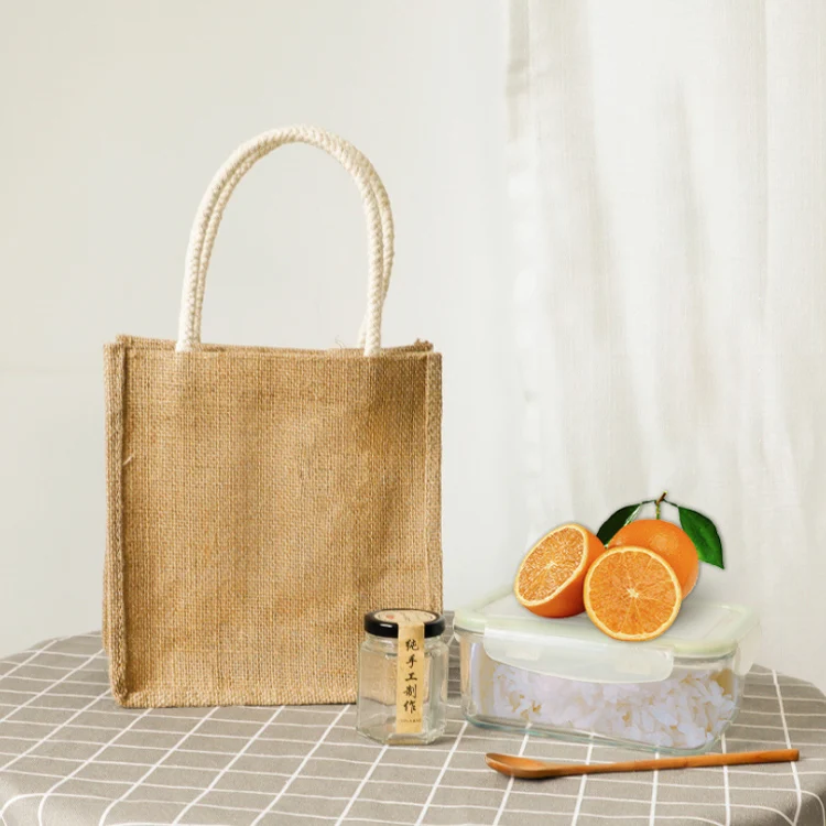 Perfectbio custom wholesale natural black beach laminated canvas used shopping button jute tote bag with printed logo