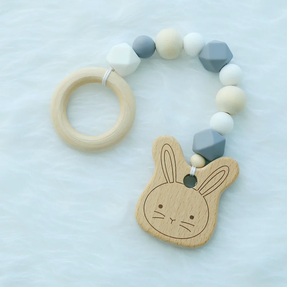 
Wooden beads decorative hanging ornaments, baby wooden toys, beaded teeth sticks 