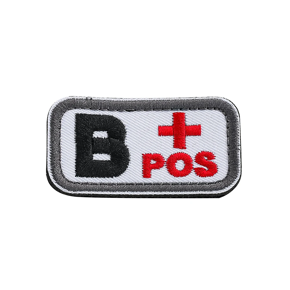 individuation blood type hook and loop fastener embroidered badge patches fastening Sewing Supplies clothes decoration patches