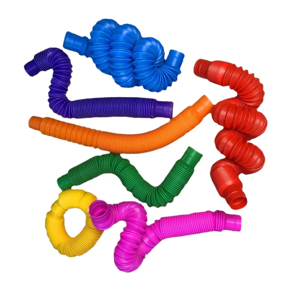Pop Tube Color Stretch Plastic Pipes Corrugated Kids Diy Telescopic Pipe Vent Decompression Fidget Toys