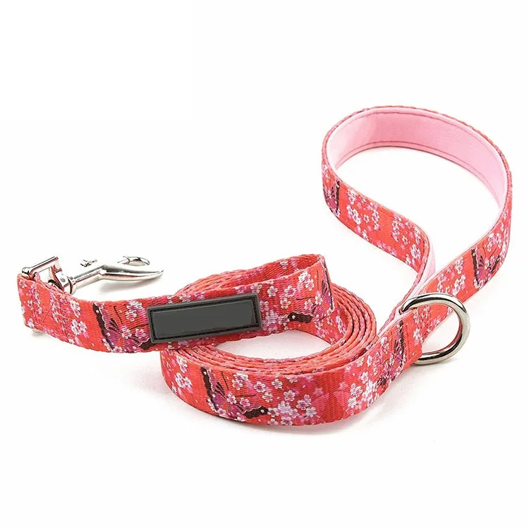 Wholesale pet products polyester sublimation custom print logo dog leash 6 foot