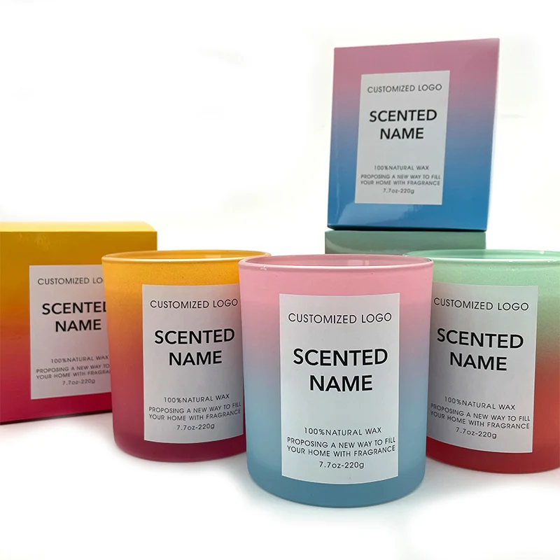 Smokeless soybean wax Fragrance Custom Luxury Candle personalized private label Glass Scented Candles