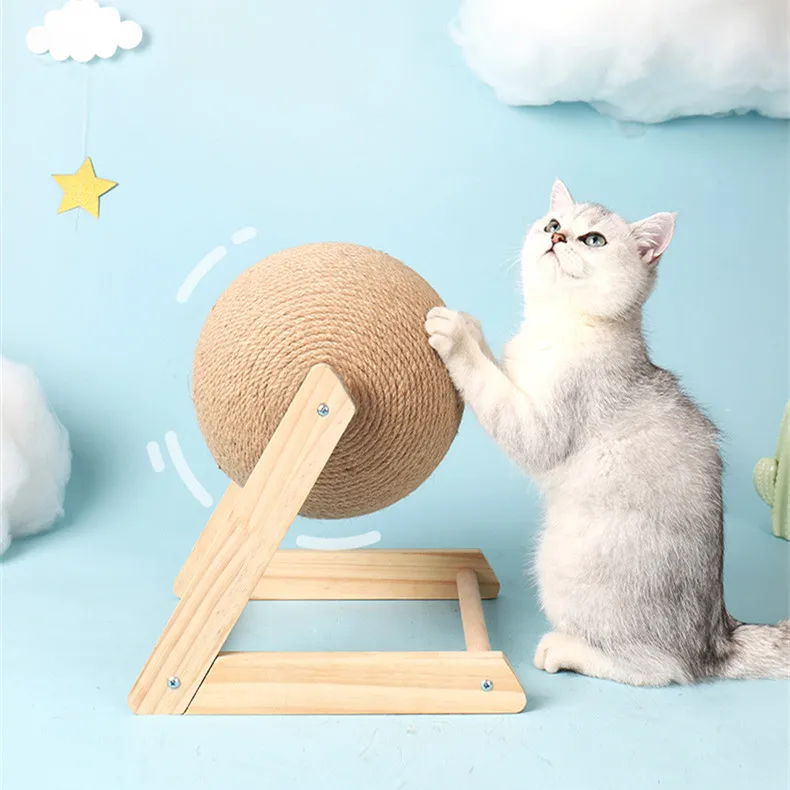 V-shaped Solid Sisal Ball Durable for Cat Play and Hide Joyful Simple and Precise Cat Scratch Board Cat Tree