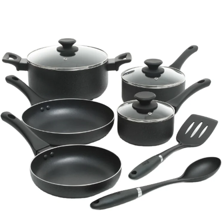 Factory Supply 7pcs  Pressed Aluminum Ceramic Non-stick Coating Cookware Set