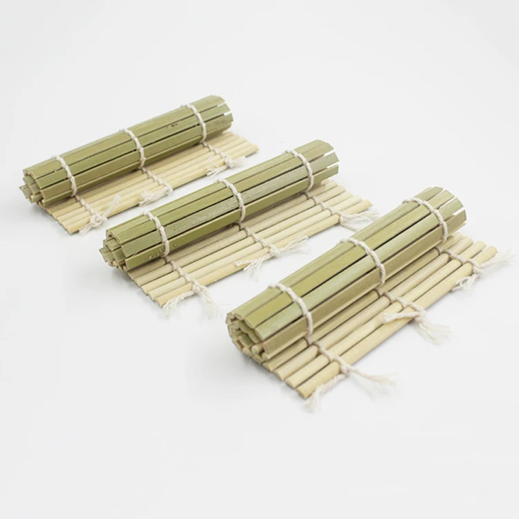 New Product Custom Size Rectangle Natural Eco-friendly Bamboo Sushi Roll Roller Mat