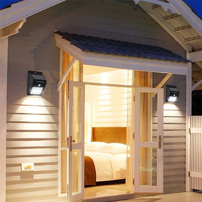 outdoor motion sensor led fence garden parking solares wall lamp security lantern emergency sola solar emergency light