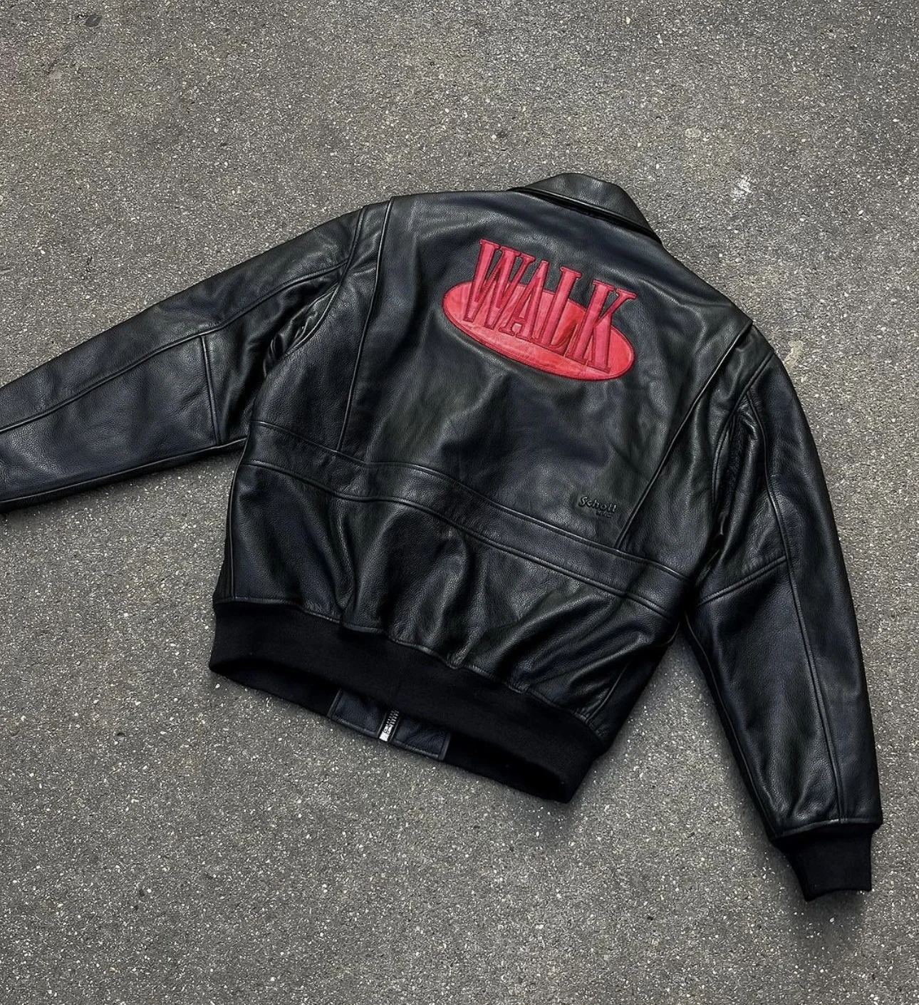 Custom logo 3D embossed embroidered multi pocket heavy real leather cowhide genuine leather jacket men
