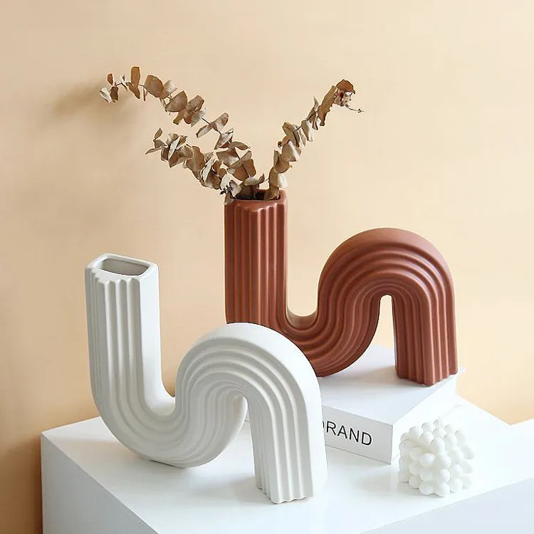 Nordic modern minimalist creative decorative home space decor geometric unique abstract designers ceramic& porcelain vases