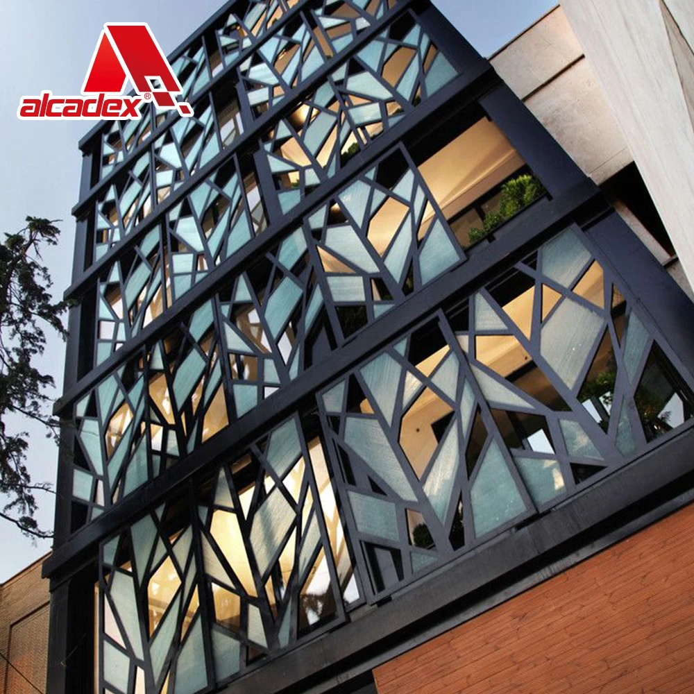 3D Aluminium Facade supplier column Cladding Panel Outdoor metal Wall solid aluminum exterior perforated decorative panel