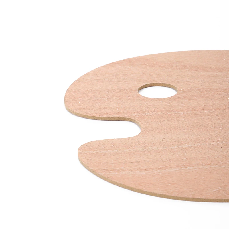 Palette Painting Tools Art Alternatives Paint Tray Wholesale Artist Wooden Oval Shape Dual-side Watercolor Palette Oil Acrylic