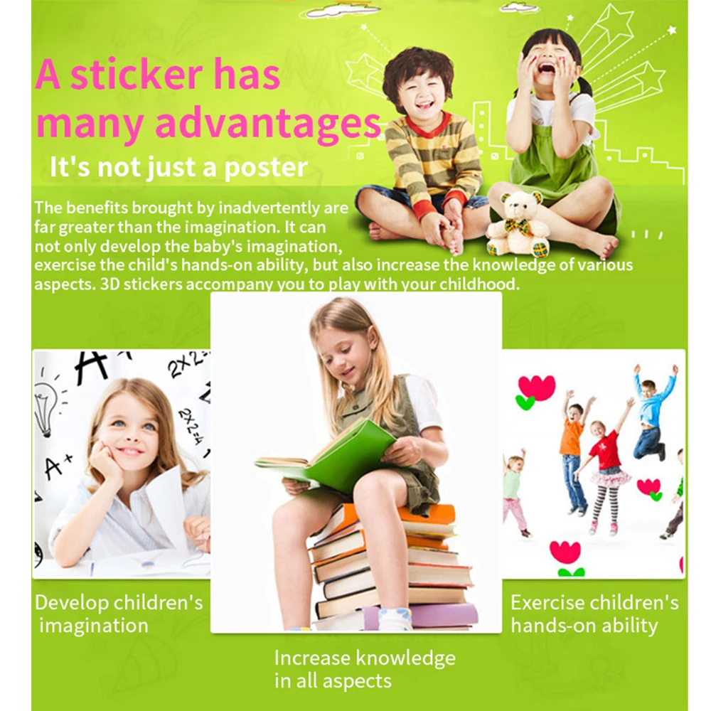 Early Learning Art Sticker Diy Children Toy Kits Handmade Cartoon Stickers 3d Eva Foam Sticker Puzzle