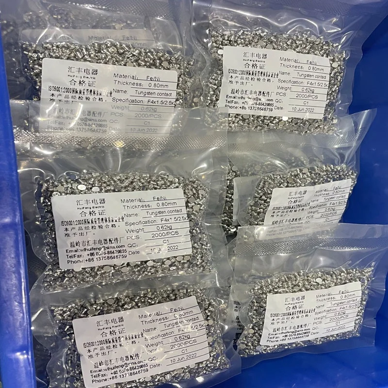Electrical tungsten contact Fe Ni tungsten contact rivets Electr contact for medium and high voltage devices