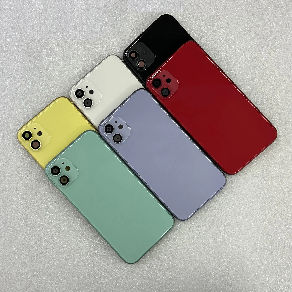 Оригинальное заднее стекло корпуса с подносом для карт боковой ключ Iphone 11 сменная задняя крышка аккумулятора стеклянная