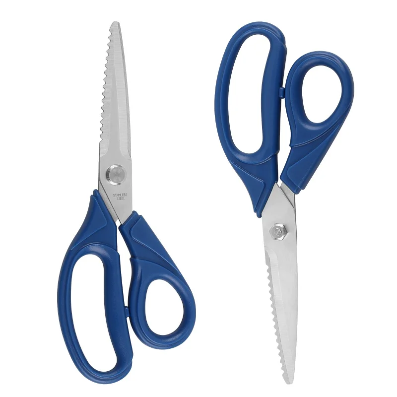 Stainless steel kitchen scissors to cut chicken bones, meat and vegetables scrape fish scales efficient scissors