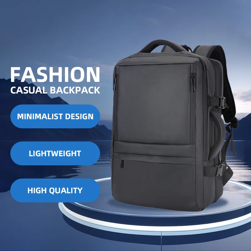 Omaska Wholesale Fashion Computer Bag 17 Inch Black Business Large Capacity Men Laptop Backpack