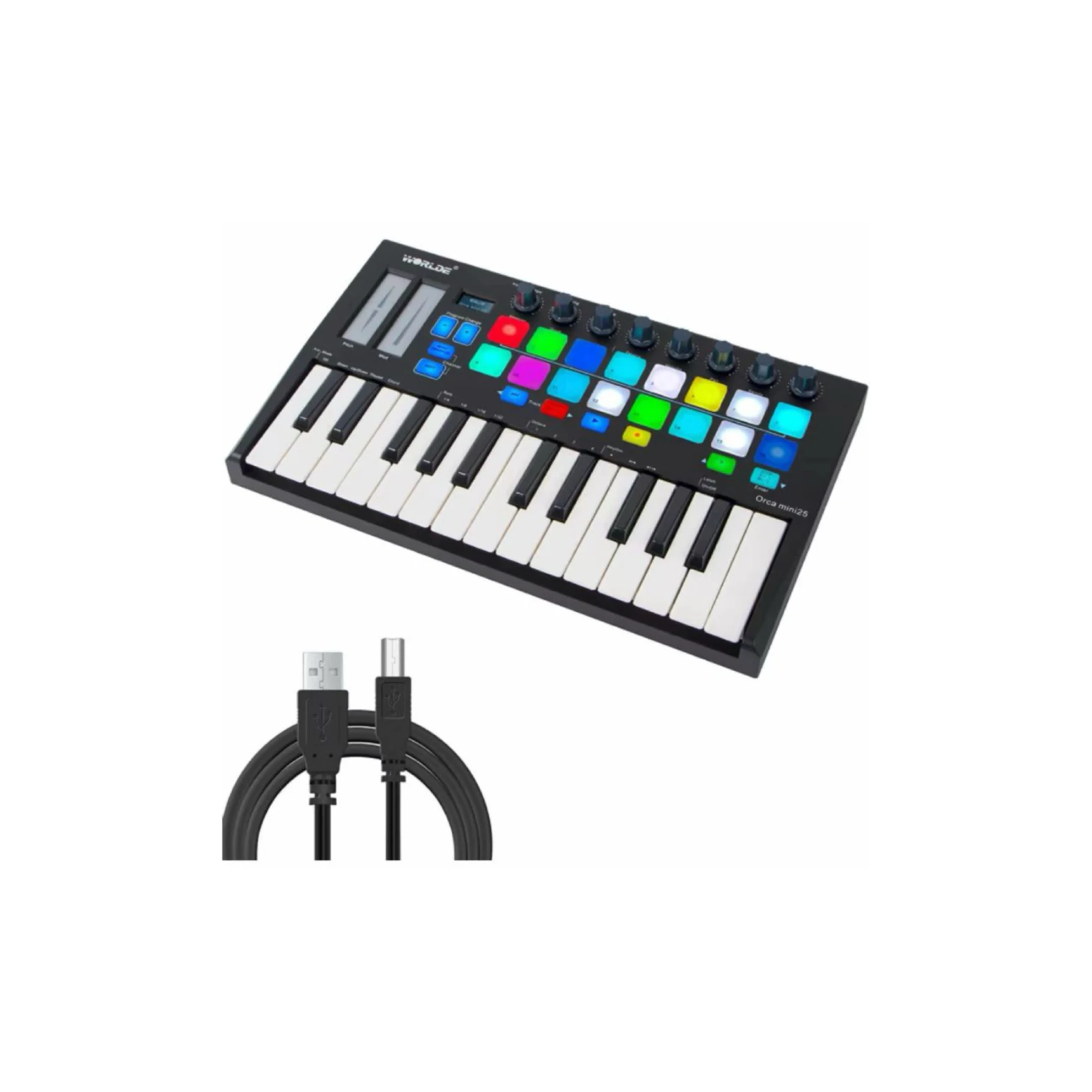 Wrolde Orca Mini25 Midi клавиатура контроллер 25 клавиш usb цифровая аудио музыкальная студия пианино для музыкальных инструментов оптом