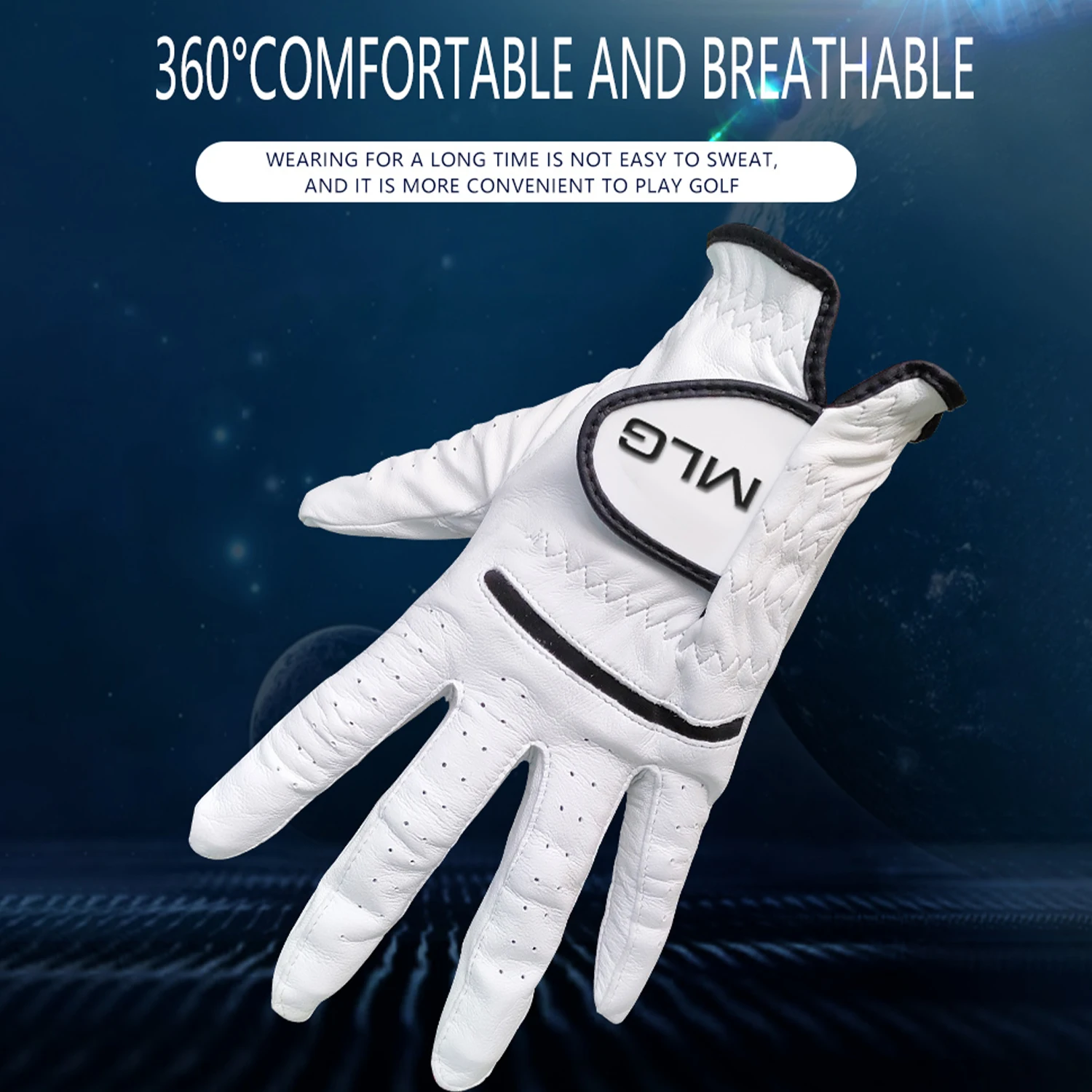 Wholesale Premium Cabretta Leather Golf Gloves Breathable and Soft Custom Logo Left Handed for Sports