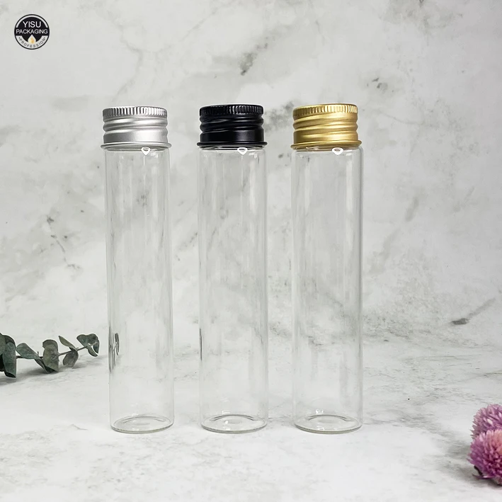 glass test tubes with cork stoppers with corks with screw caps