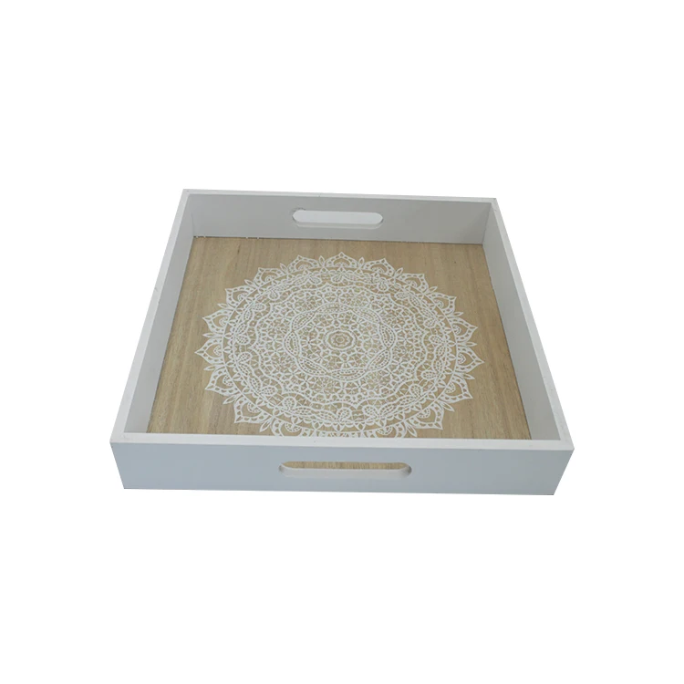 New Type Bandeja De Madera Coffee Tray Rustic Large Coffee Table Trays Cup Service Storage Bamboo Wood Tray