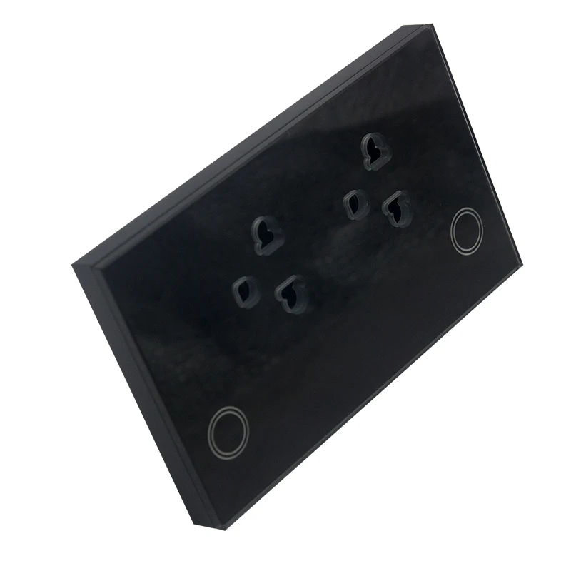 
Glass Panel Zigbee3.0 Tv Socket / Outlet Electric Wifi Double Power Point 2 Plug/gang Zigbee Socket 