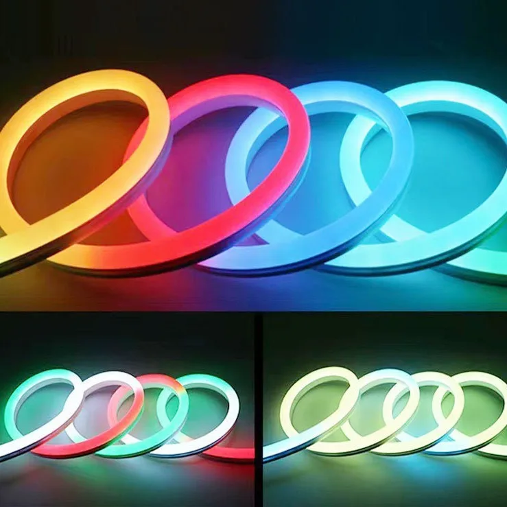 Waterproof Flexible Soft Running Water RGB Led Strip 12V 24V Smart RGBIC Flex Led Neon Rope Lights for Hotel Room