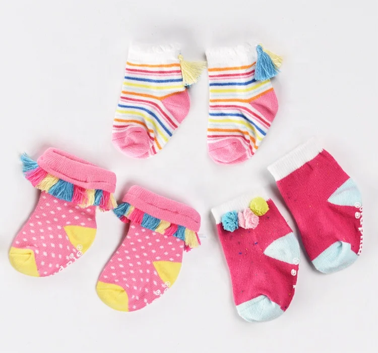 
Socks Factory Cute New Born Custom Organic Cotton Winter With Grips Designer Toy Anti Slip Rattle Baby Socks Manufacturer 