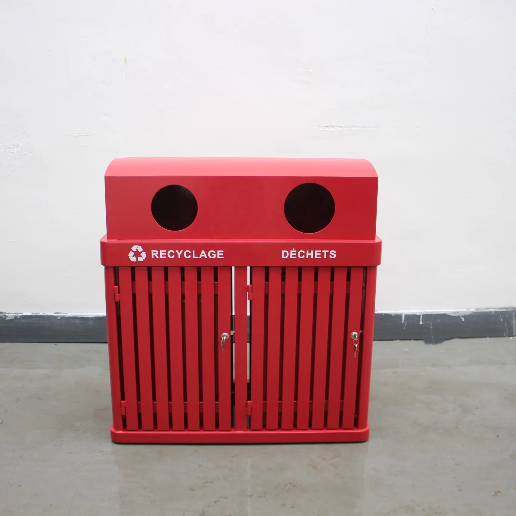 120L rectangular garbage outdoor bin metal outdoor trash bin garden dustbin storage iron outdoor dustbin