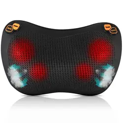 Massage neck pillow is specially designed for car seat heating massage pillow 8 roller deep kneading massager