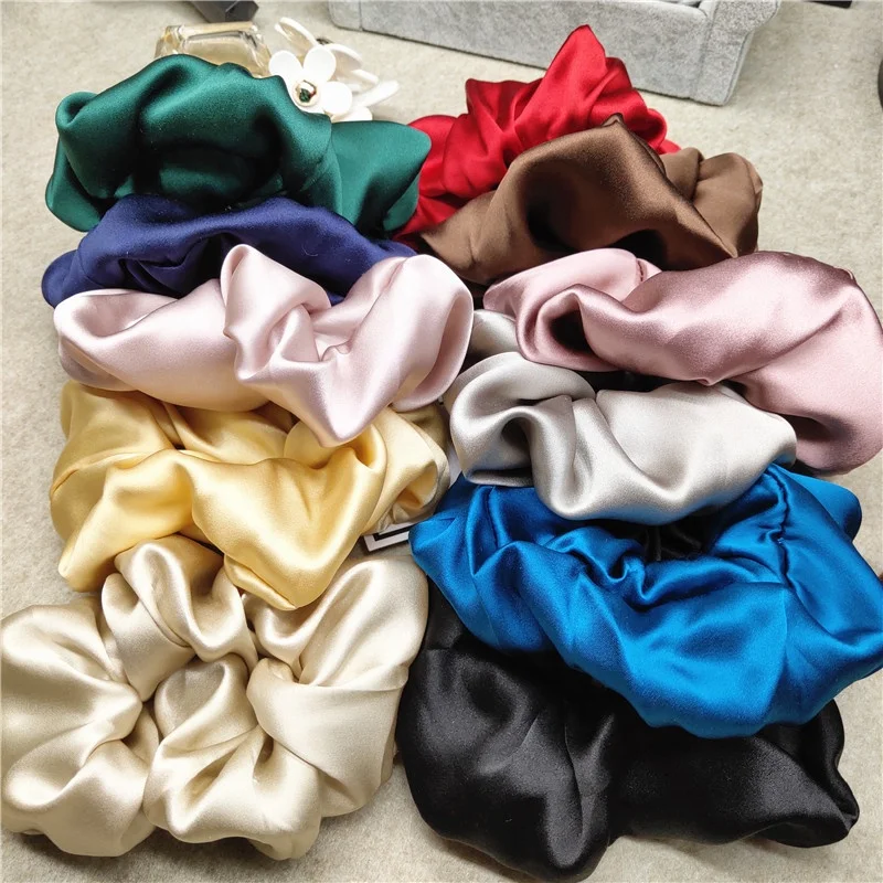 Durable Popular Style Mulberry Pure 6a Silk Scrunchie 19momme For Women