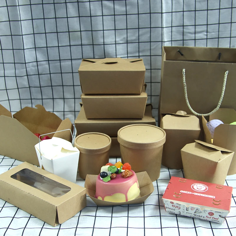 Kingwin custom rectangular kraft paper lunch charcuterie sandwich food box with side window lid