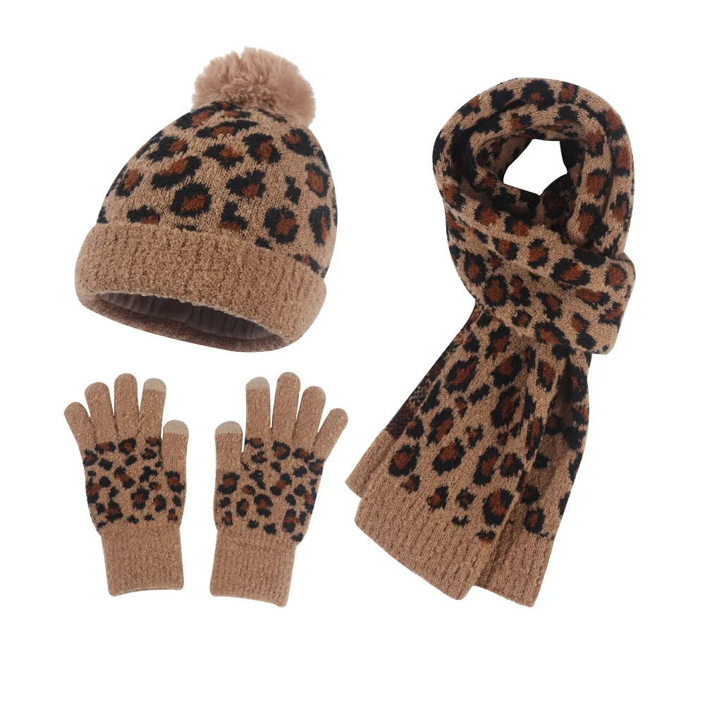 New Fashion winter hat and scarf and gloves knitted neck warmer  beanie winter warmer pompom hat for women