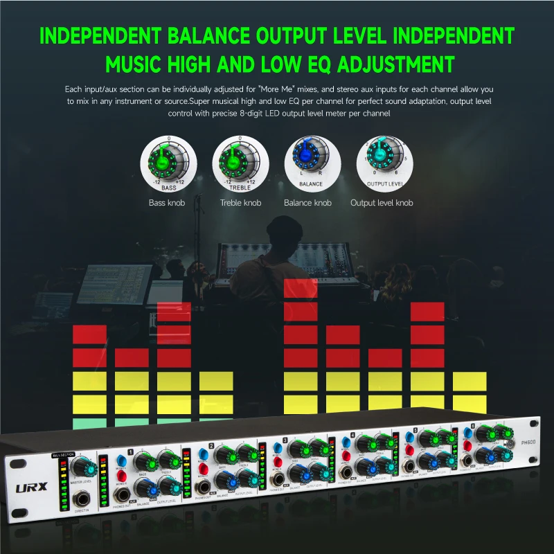 Юрх Новый PH600 Профессиональный стеллаж для выставки товаров студийный этап аудио 6-канальный высокой мощности наушники смешивания и