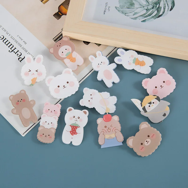 Wholesale Custom Pop Cute Cartoon Rabbit Bear Phone Holder Keychain Hairpin Fridge Stick DIY Acrylic Patch Bag Decorative Pin