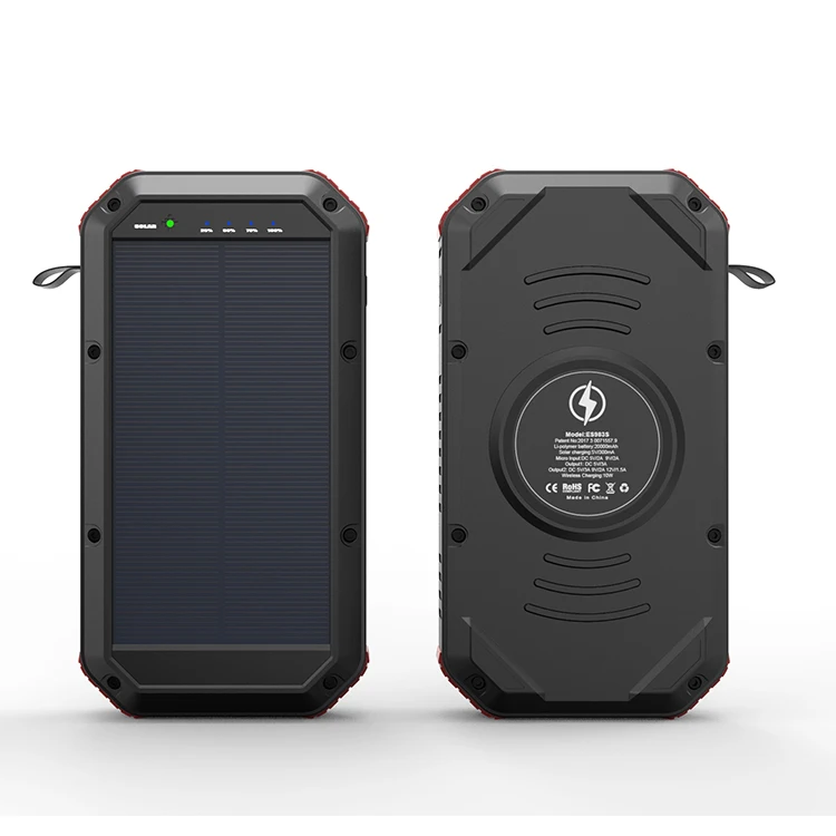 Новейший Аккумулятор для быстрой зарядки, портативное зарядное устройство на солнечной батарее 30000 мАч для мобильного телефона
